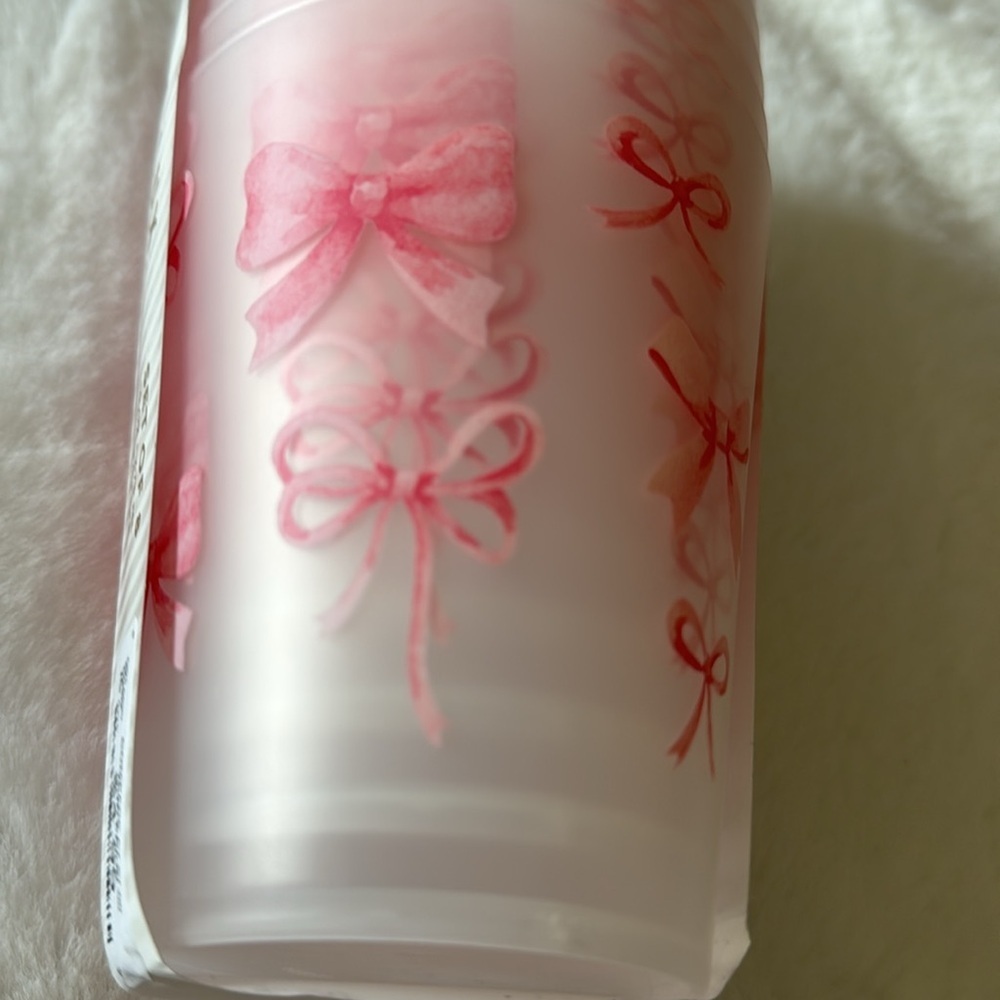 Pink Bow Ribbon Outdoor Tumbler Cups 16oz, Set of 8 Bella Lux Coquette NWT - Picture 4 of 6